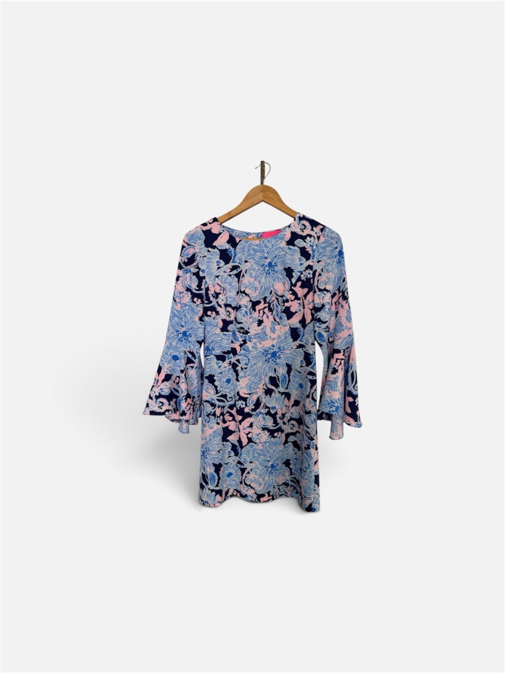 Lilly Pulitzer Bell-Sleeve Shift Dress in Navy and Pink NWT Size 4